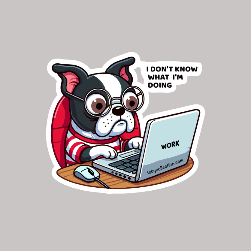 Confused Boston Terrier Sticker