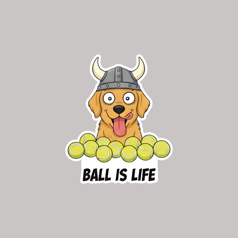 Ball Life Golden Retriever Sticker
