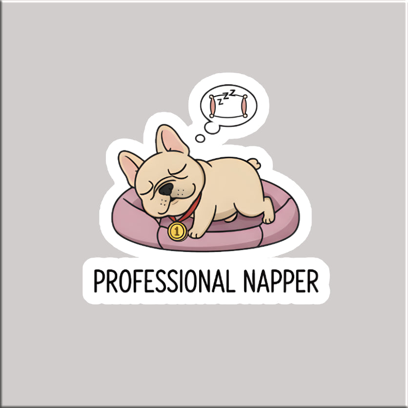 Napping Frenchie Sticker
