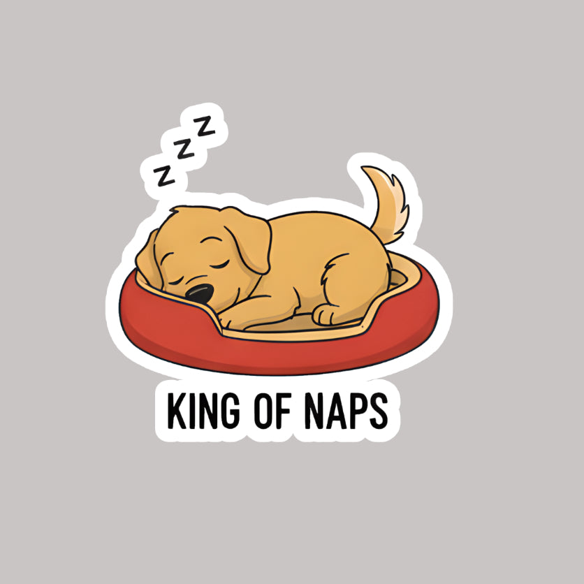 Napping Golden Retriever Sticker