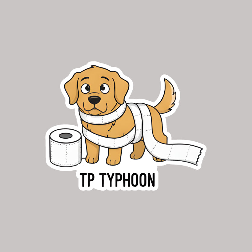 Typhoon Golden Retriever Sticker