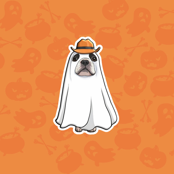 Boston terrier ghost Sticker