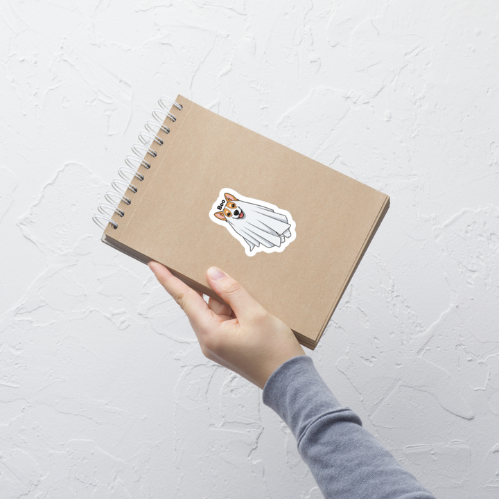 Corgi ghost sticker