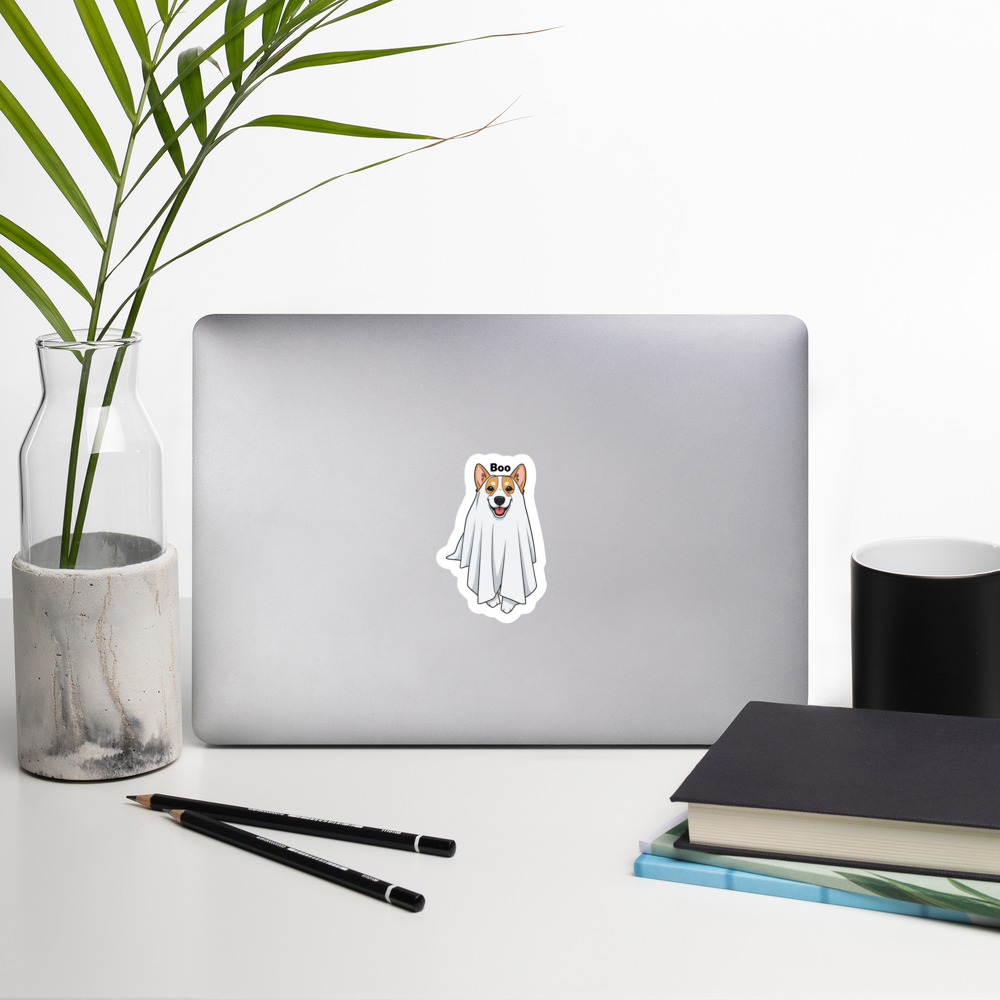 Corgi ghost sticker