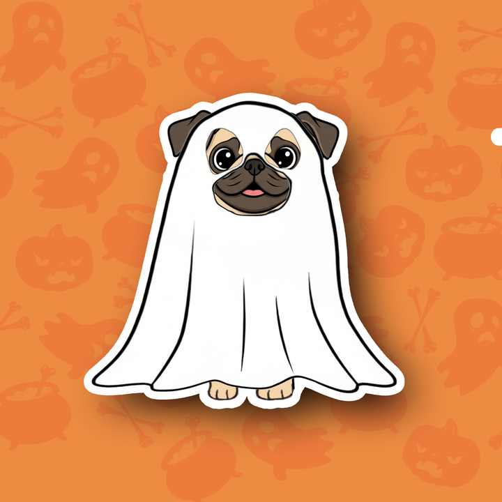 Pug ghost Sticker