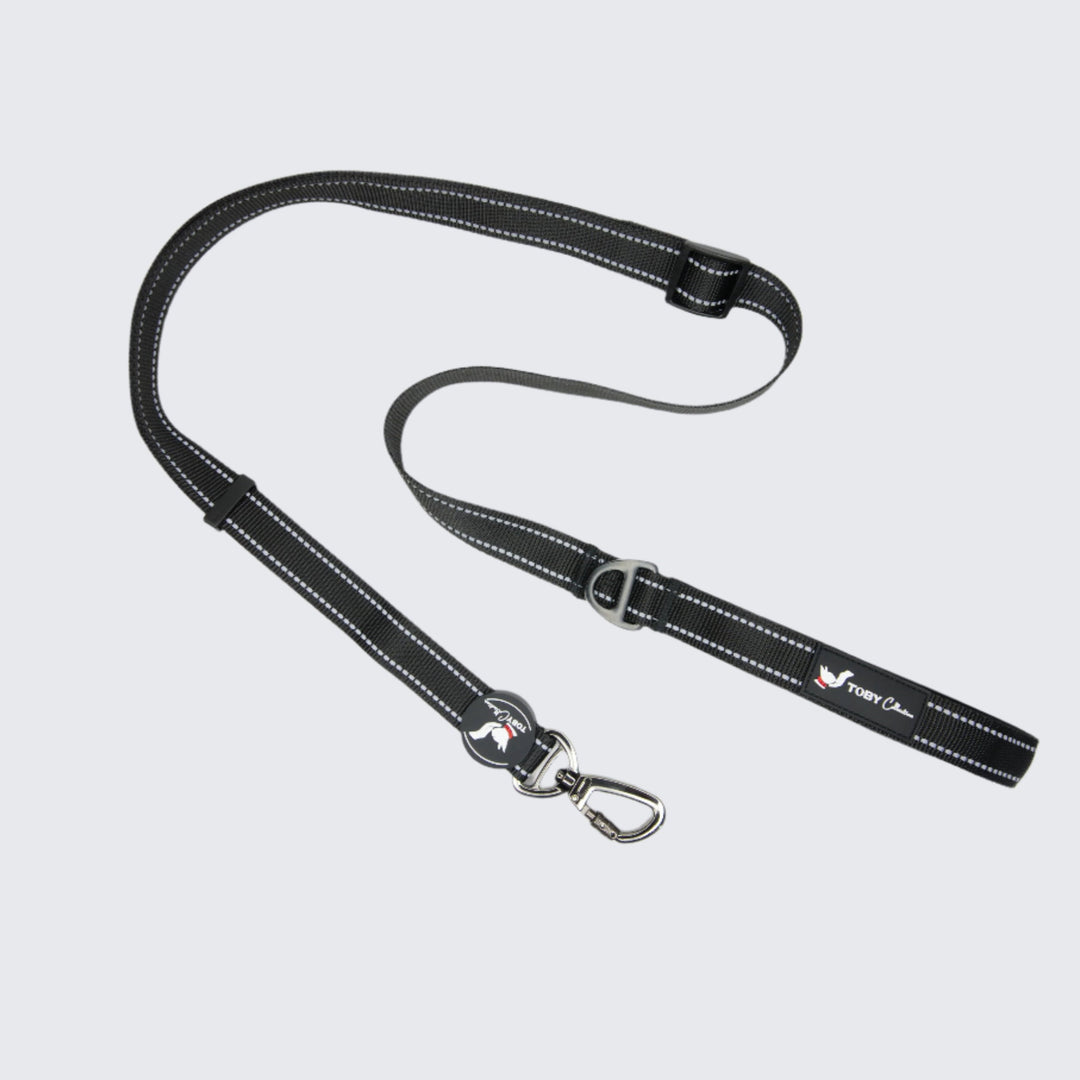 A classic Toby Collection dog leash in a black color, designed to be durable and easy to clean.