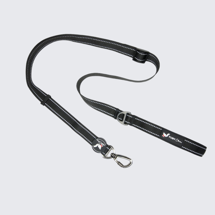 A classic Toby Collection dog leash in a black color, designed to be durable and easy to clean.