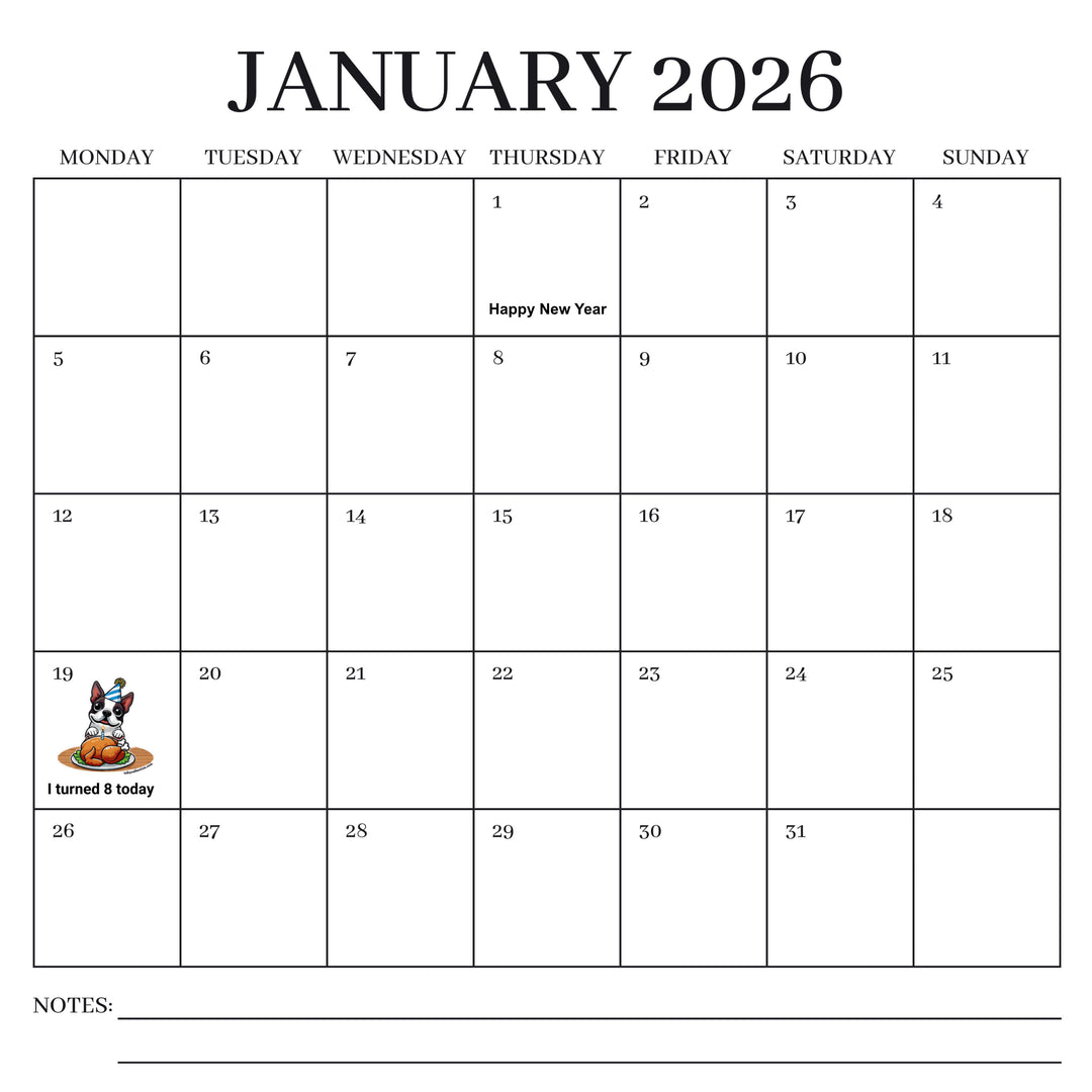 2026 Wall Calendar